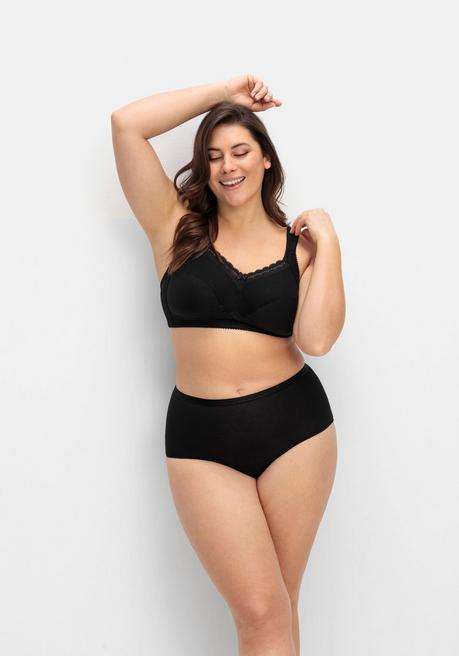 wäschepur 5er-Pack Taillenslips, aus Baumwollstretch - schwarz sheego Kauf eins, bekomm eins gratis