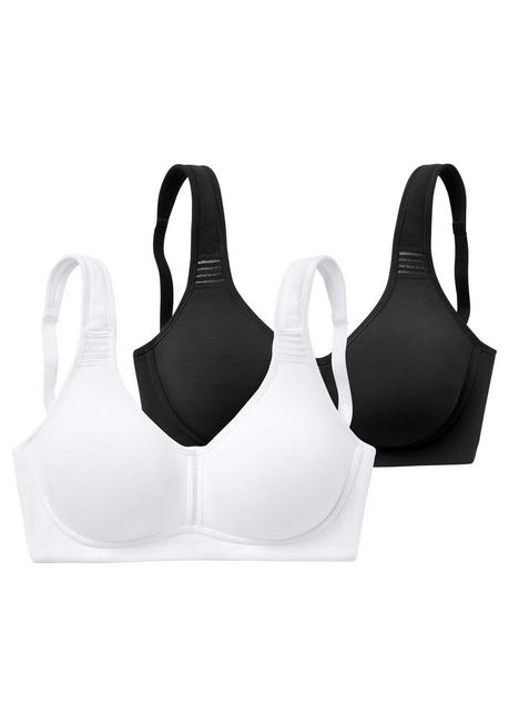 PETITE FLEUR Doppelpack T-Shirt-BHs - schwarz+weiß sheego VIP-Rabatte