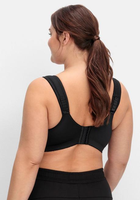 sheego Sport-BH aus COOLMAX®, mit Netzeinsätzen - schwarz sheego JETZT KAUFEN