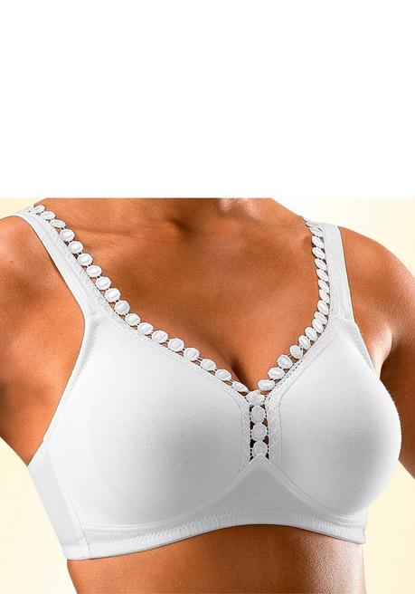 PETITE FLEUR Soft-BH - weiß+marine sheego Bis zu 50% Rabatt