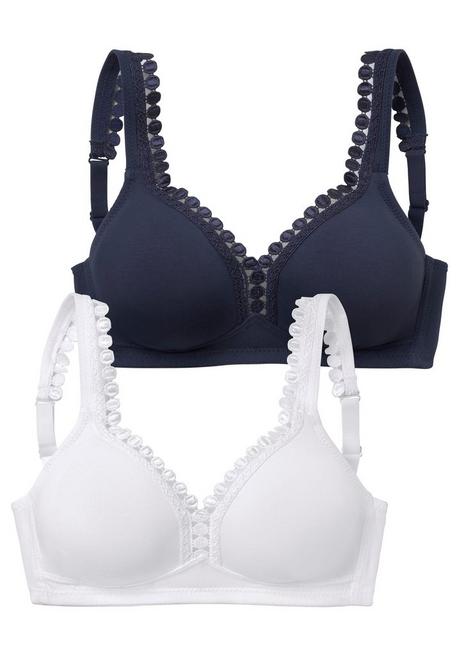PETITE FLEUR Soft-BH - weiß+marine sheego Bis zu 50% Rabatt