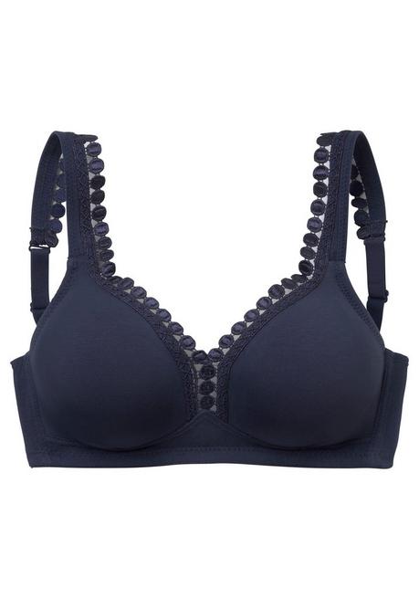 PETITE FLEUR Soft-BH - weiß+marine sheego Bis zu 50% Rabatt