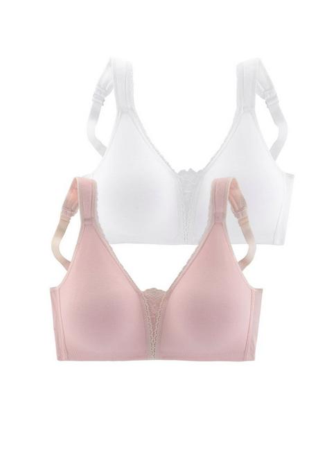 PETITE FLEUR Doppelpack BHs ohne Bügel - rosé+weiß sheego Fabrikladen