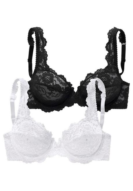 PETITE FLEUR Bügel-BH - weiß+schwarz sheego Speichern exportieren