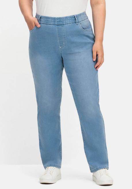 sheego Gerade Jeans mit Rundum-Dehnbund - blue Denim sheego Fabrikverkauf