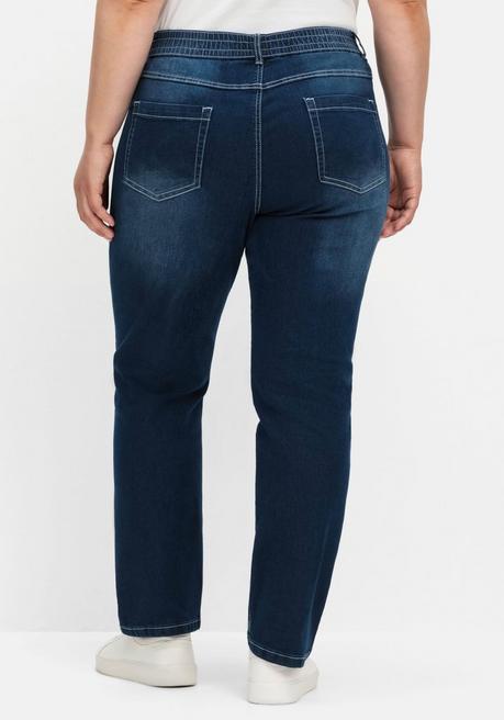 sheego Gerade Jeans mit Rundum-Dehnbund - dark blue Denim sheego Meist gekauft