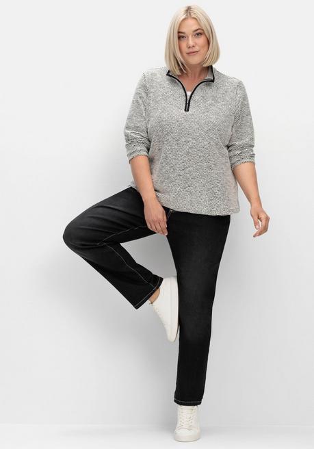 sheego Gerade Jeans mit Rundum-Dehnbund - black Denim sheego Kostenloser Versand