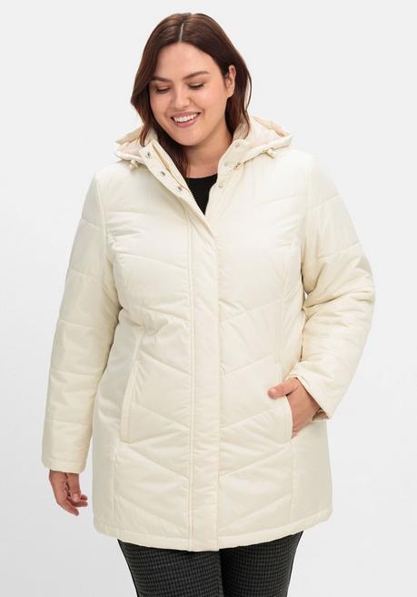 sheego Steppjacke mit abnehmbarer Kapuze - steingrau sheego Begrenztes Angebot