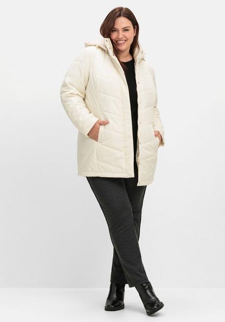 sheego Steppjacke mit abnehmbarer Kapuze - steingrau sheego Begrenztes Angebot
