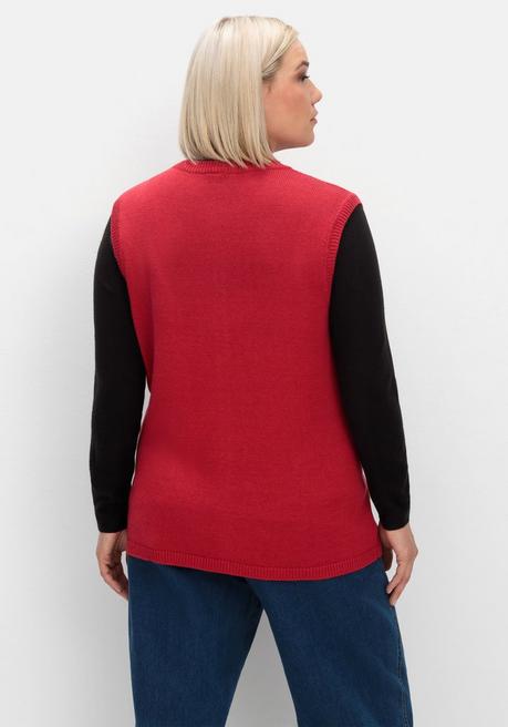 sheego Ärmellose Strickweste mit Reißverschluss - rot sheego Black Friday