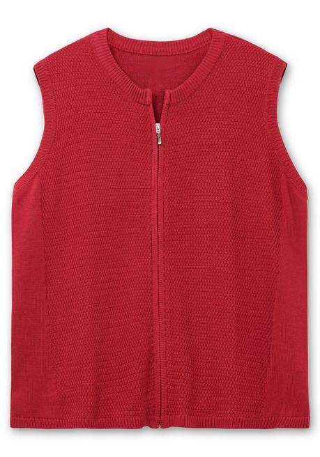 sheego Ärmellose Strickweste mit Reißverschluss - rot sheego Black Friday