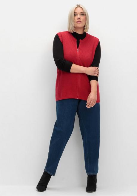 sheego Ärmellose Strickweste mit Reißverschluss - rot sheego Black Friday