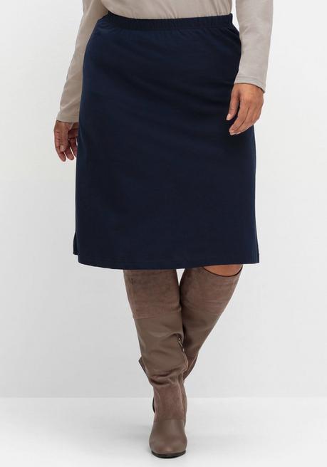 sheego Jerseyrock in leichter A-Linie, mit Schlupfbund - marine sheego Cyber Monday