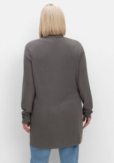 sheego Strickjacke in verschlussloser Form, mit Taschen - anthrazit sheego Lagerräumung