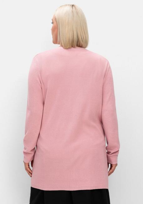sheego Strickjacke in verschlussloser Form, mit Taschen - rosé sheego Heißer Verkauf