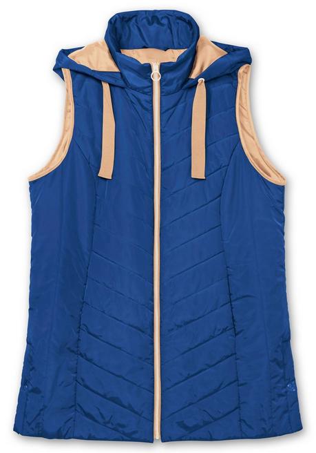 sheego Steppweste mit Kapuze und Kontrastdetails - royalblau sheego Neuheiten