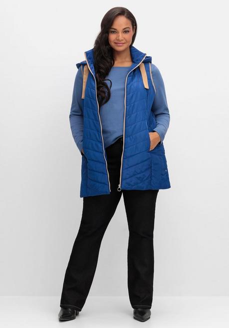 sheego Steppweste mit Kapuze und Kontrastdetails - royalblau sheego Neuheiten