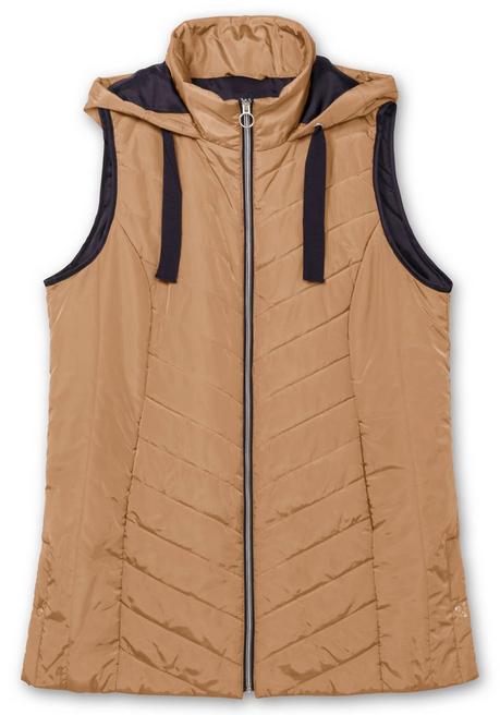 sheego Steppweste mit Kapuze und Kontrastdetails - camelfarben sheego Bestseller