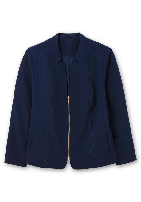 sheego Blazer mit Stehkragen und Kontrast-Zipper - marine sheego Saisonale Angebote