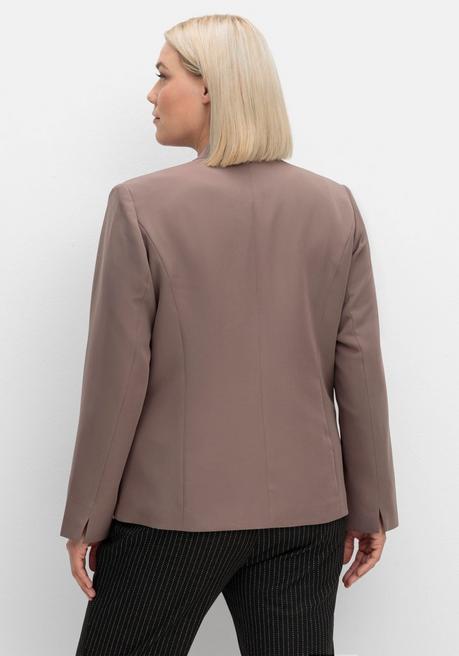 sheego Blazer mit Stehkragen und Kontrast-Zipper - dunkeltaupe sheego Räumungsverkauf