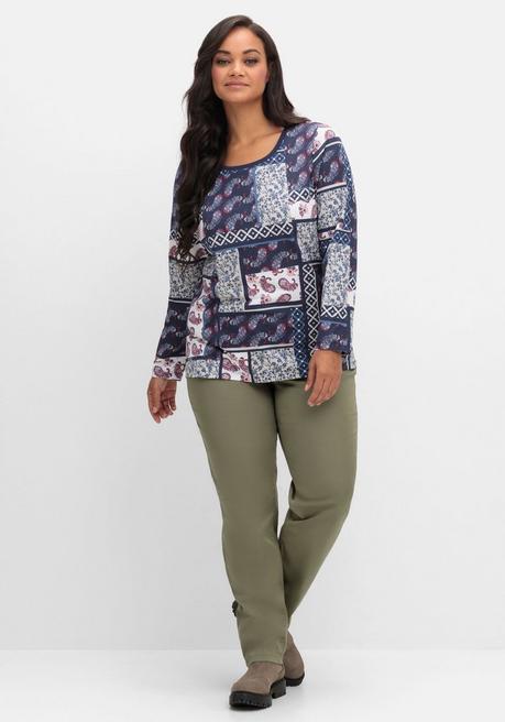 sheego Schmale Chinohose mit Gürtel - khaki sheego Riesige Ersparnisse