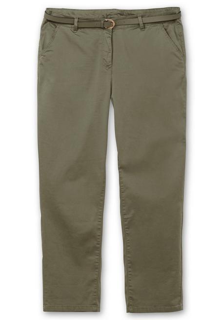 sheego Schmale Chinohose mit Gürtel - khaki sheego Riesige Ersparnisse