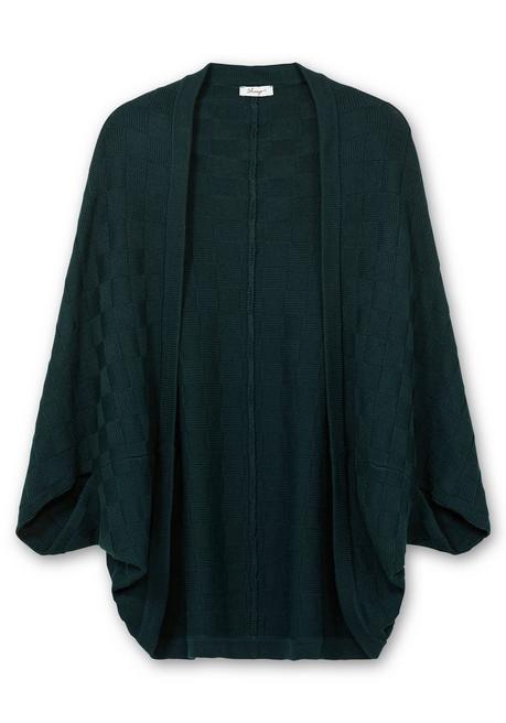 sheego Strickcape im tonigen Schachbrettmuster - tiefgrün sheego Letzte 3 Tage