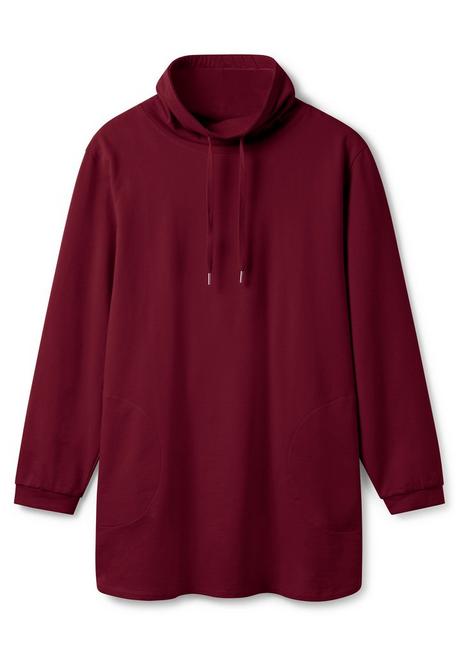 sheego Sweatshirt mit hohem Kragen und Tunnelzug - weinrot sheego Neueste Stile