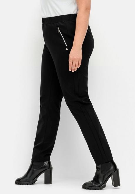 sheego Schmale Hose mit Stretchbund, aus Scuba-Qualität - schwarz sheego Letzter Tag