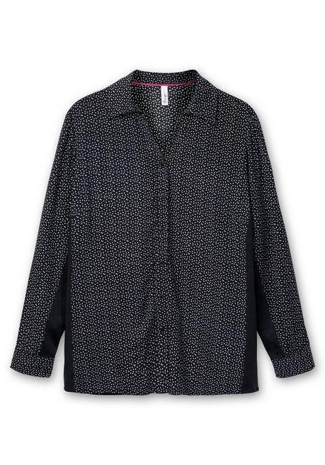 sheego Bluse mit Print und elastischen Einsätzen - schwarz gemustert sheego Zeitbegrenzte Promotion