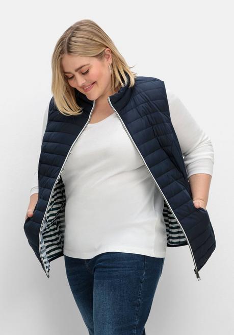 sheego Leicht wattierte Steppweste mit 2-Wege-Zipper - nachtblau sheego Bis zu 60% Rabatt