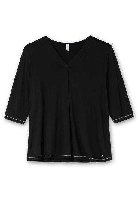 sheego 3/4-Arm-Shirt in leichter A-Linie, mit TENCEL™ Lyocell - schwarz sheego Bis zu 65% Rabatt