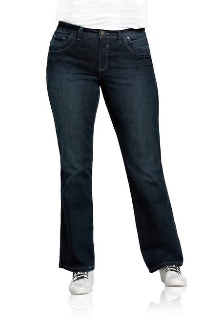sheego Bootcut-Jeans mit Used-Effekten - dark blue Denim sheego Vierteljährliche Förderung