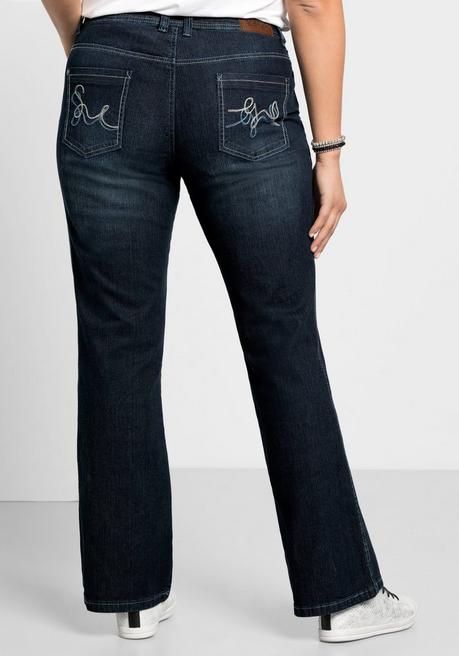 sheego Bootcut-Jeans mit Used-Effekten - dark blue Denim sheego Vierteljährliche Förderung