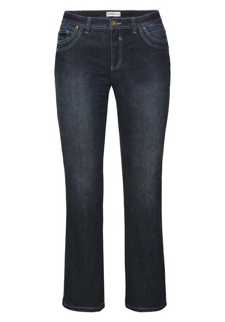 sheego Bootcut-Jeans mit Used-Effekten - dark blue Denim sheego Vierteljährliche Förderung