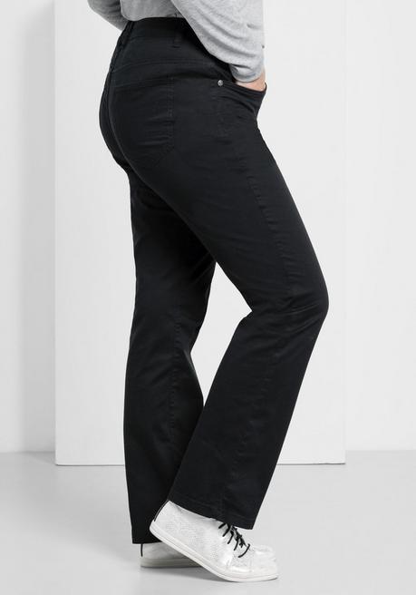 sheego Gerade Hose aus Baumwoll-Twill - schwarz sheego Super Rabatt