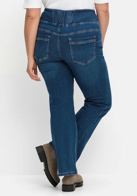 sheego Bootcut-Jeans mit hohem Bund, im Curvy-Schnitt ANNE - dark blue Denim sheego Riesige Rabatte