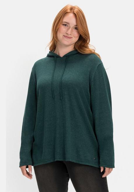 sheego Pullover mit zweifarbiger Kapuze - tiefgrün sheego Black Friday Preise