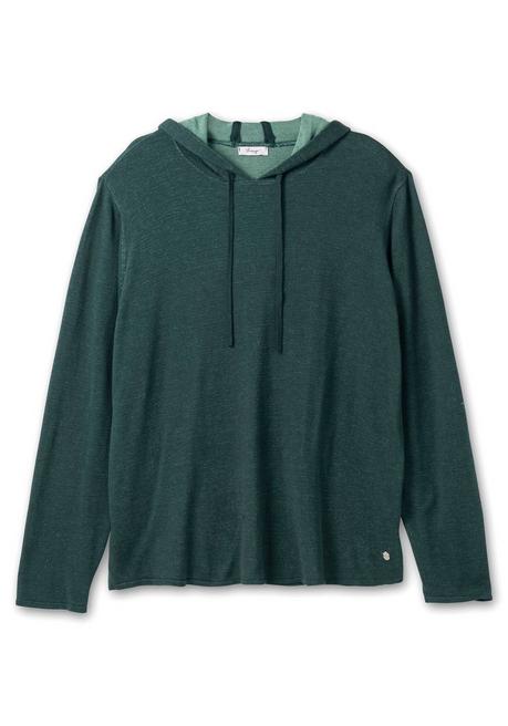 sheego Pullover mit zweifarbiger Kapuze - tiefgrün sheego Black Friday Preise