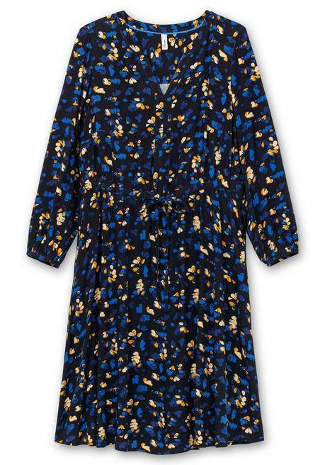 sheego Kleid mit Blumendruck, aus Viskose-Twill - tiefblau gemustert sheego zollfrei