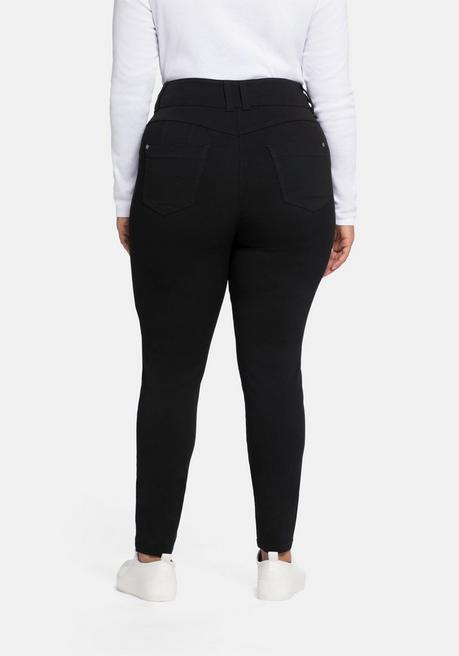 sheego Skinny Hose mit High-Waist-Bund, superelastisch - schwarz sheego 50% Rabatt für begrenzte Zeit