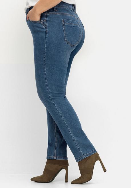 sheego Schmale Jeans in Curvy-Schnitt PIA, in 5-Pocket-Form - blue Denim sheego Auslauf