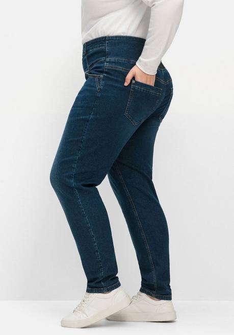 sheego Schmale High-Waist-Jeans in Curvy-Schnitt ANNE - dark blue Denim sheego Verkauf