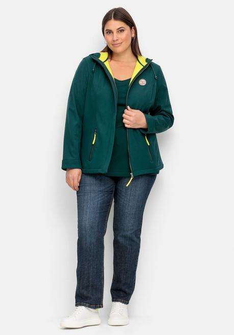 sheego Softshell-Jacke mit Fleece-Innenseite - tiefgrün sheego Schlussverkauf