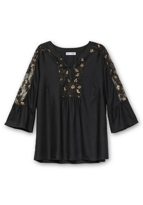 sheego by Joe Browns Elegante Tunika mit floralen Spitzeneinsätzen - schwarz sheego Günstiger Verkauf