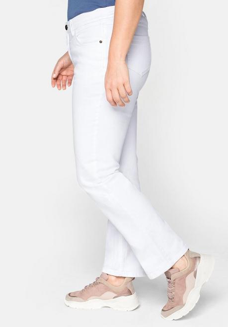 sheego Gerade Jeans mit Used-Effekten - white Denim sheego Meist gekauft