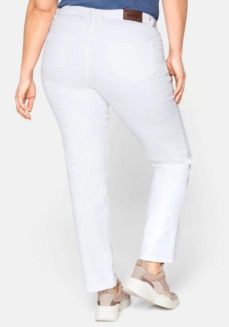 sheego Gerade Jeans mit Used-Effekten - white Denim sheego Meist gekauft