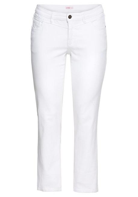 sheego Gerade Jeans mit Used-Effekten - white Denim sheego Meist gekauft