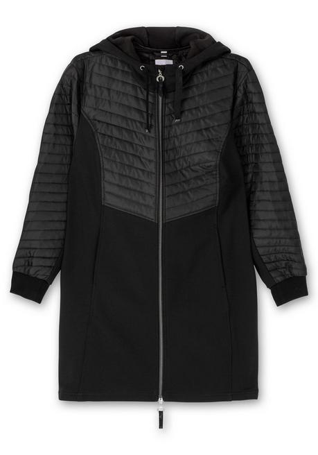 sheego Softshellmantel mit Kapuze, im Materialmix - schwarz sheego Kostenloser Versand