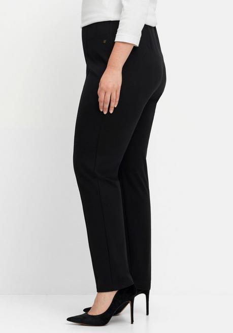 sheego Jerseyhose aus Interlock, schmale Beinform - schwarz sheego Sonderangebot